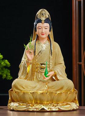 新款妙善观音菩萨树脂佛像家用客厅观世音白色观世音菩萨摆件