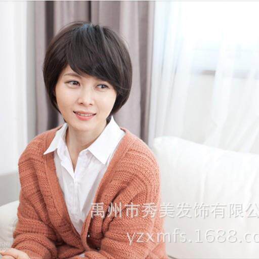 新款直销假发女士中老年假发短发蓬松自然短直发中年妈妈假发老人