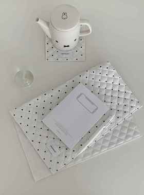 henceforth｛Dottie｝桌垫波点绗缝密拷餐垫杯垫桌面装饰韩系ins