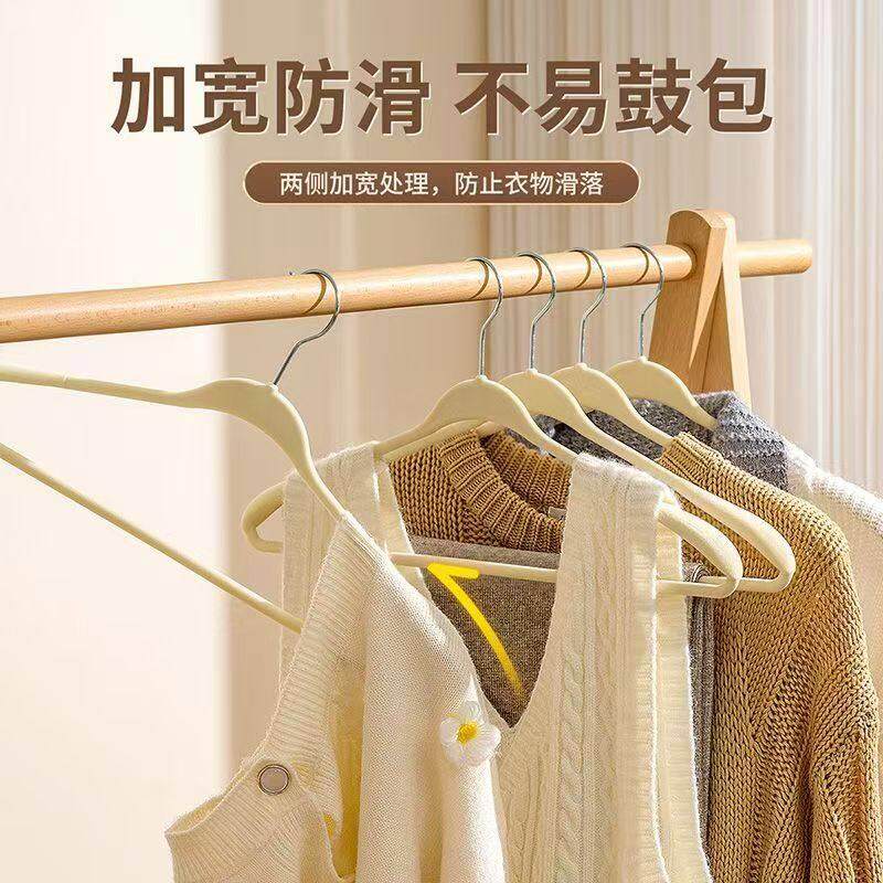 宽肩植绒衣架无痕防滑加厚家用挂衣柜防肩角凉衣架整理师专用