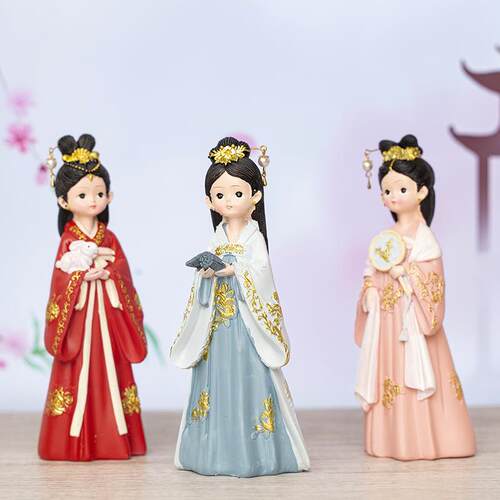 古风汉服女颜如玉孩家居桌面摆件娃手办1697女生娃日礼物树脂工艺