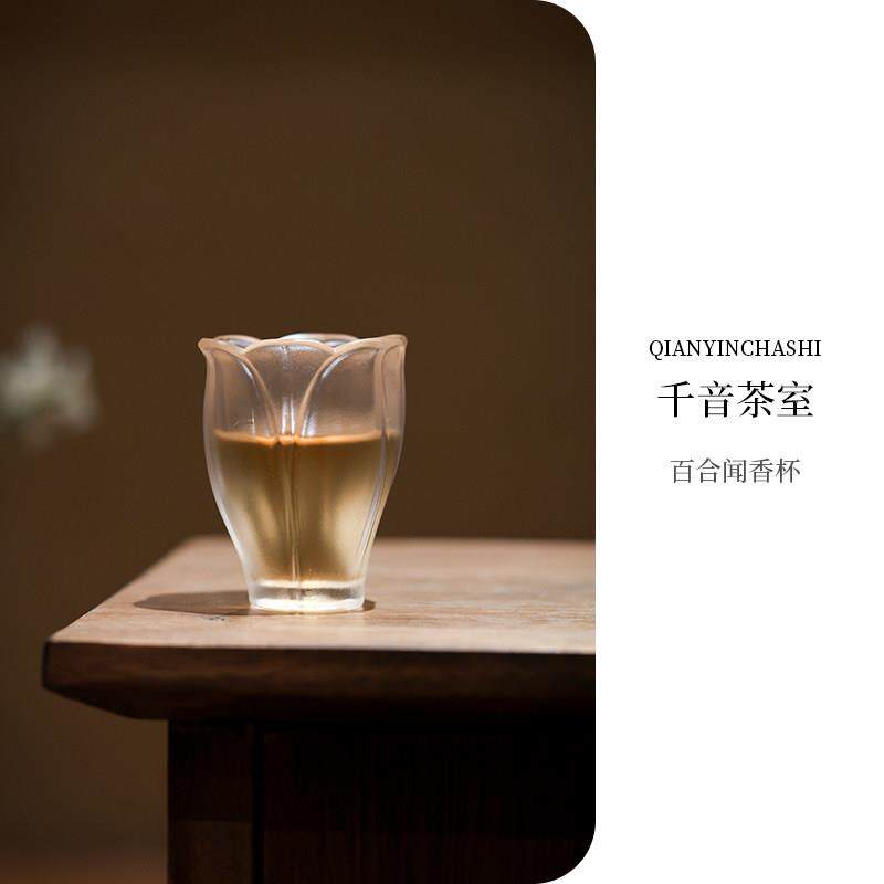【心缘堂琉璃 百合闻香杯】手工茶杯功夫茶具主人杯茶器品茗杯