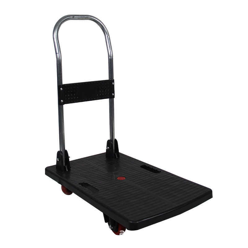 奥诚塑料平板手推车批发货物搬运折叠拉货车轻便静音平板车小推车