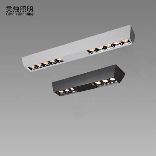 明装线 线性射灯无主灯客厅照明商用LED背景墙灯北欧超薄筒灯长条