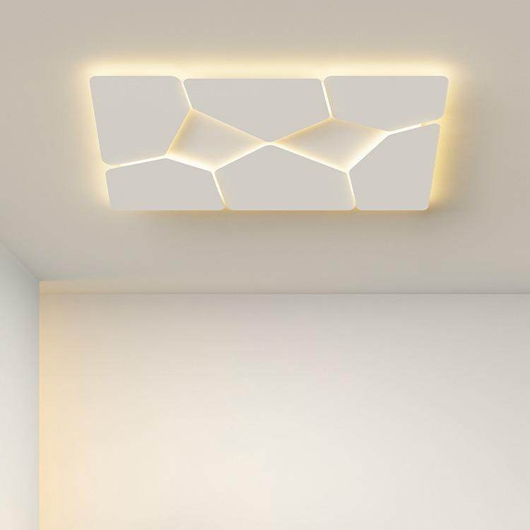 厅935灯奶现油风创意七客巧板吸室顶灯代简约全光谱几何卧灯套餐