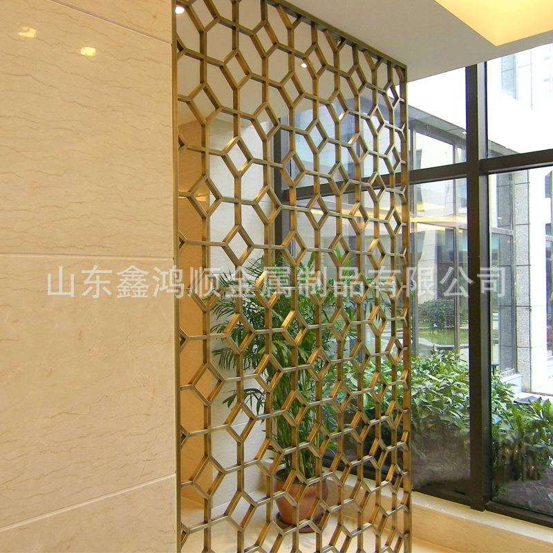 新款直销04不锈钢隔断背景墙 装饰艺术入户玄关 玻璃客厅屏风隔断
