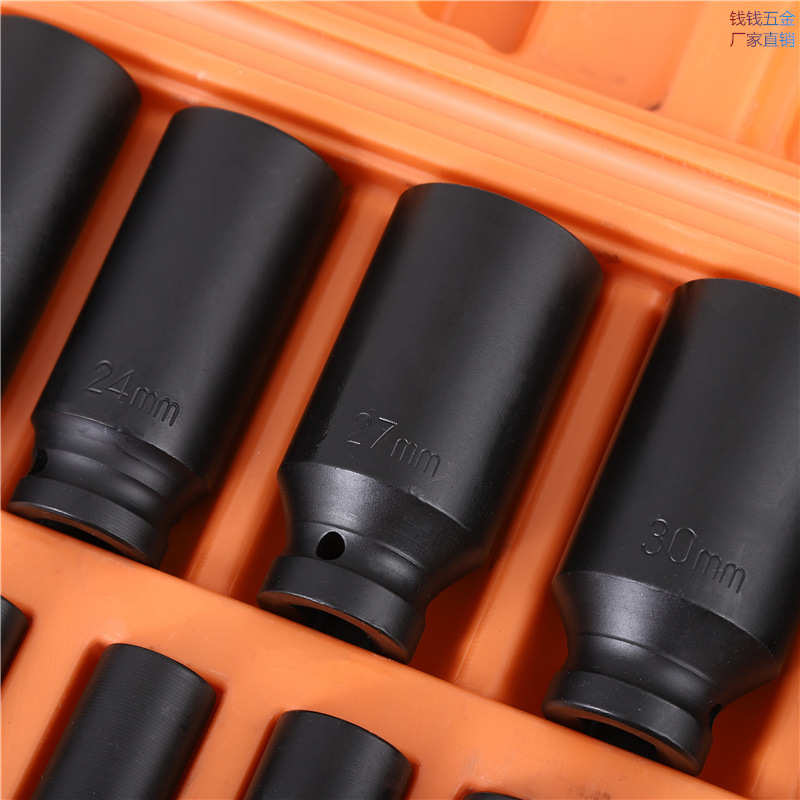 1/2气动加长套筒18件套小风炮套筒 加长套装套筒 大飞六角套筒