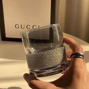 小众轻奢镶钻玻璃水杯ins高级风情侣喝水杯子缠钻玻璃酒杯 仙女款