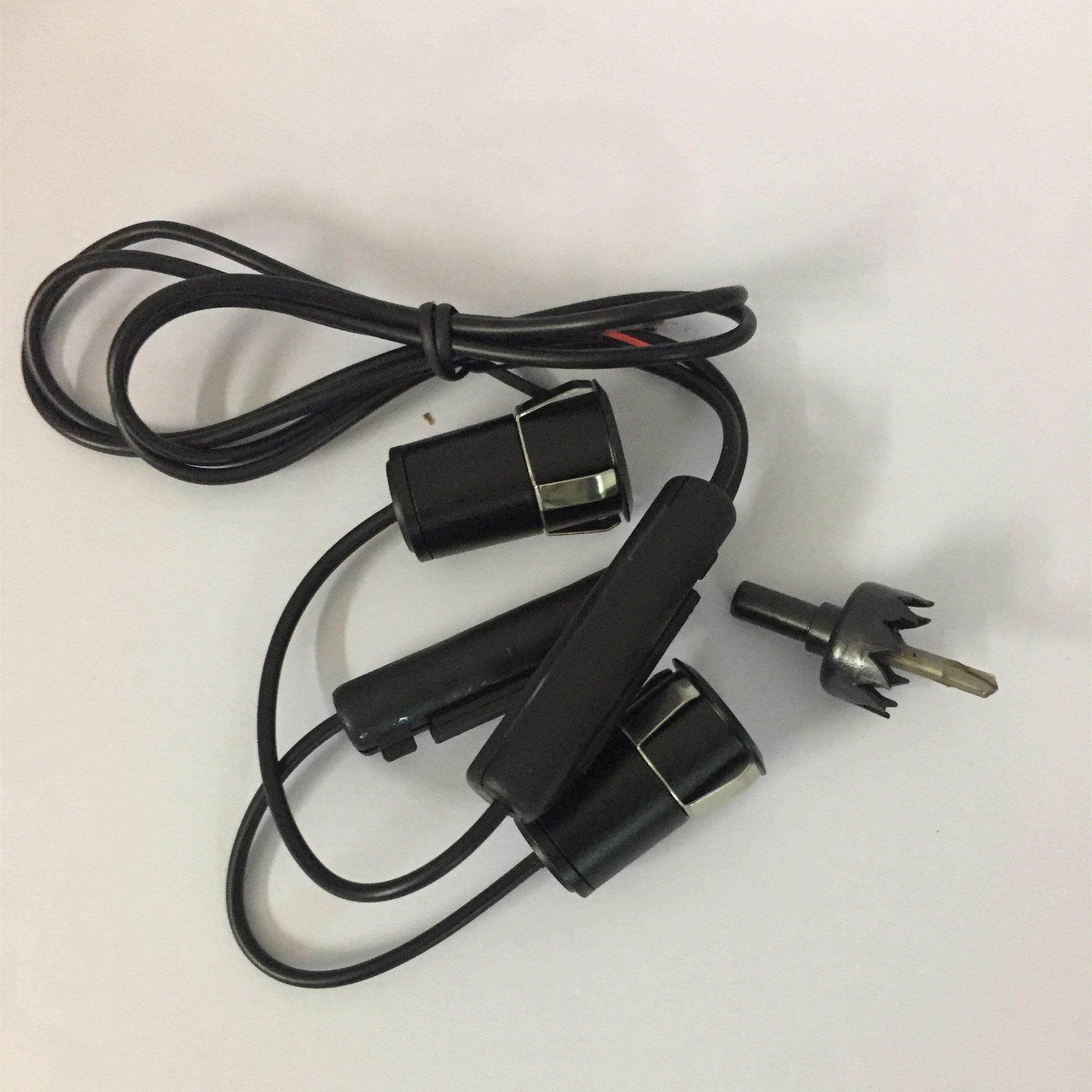汽车隐藏式门底打钻孔接线 线LED后照镜车门图案投影灯迎宾灯装饰