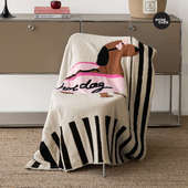 Moreover毛毯办公室午睡毯 Feliz热狗半边绒盖毯沙发毯空调毯子