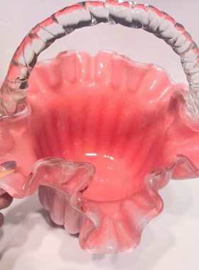 高级感精致轻奢琉璃手提篮花瓶玻璃花篮客K厅家居软装饰品插花摆