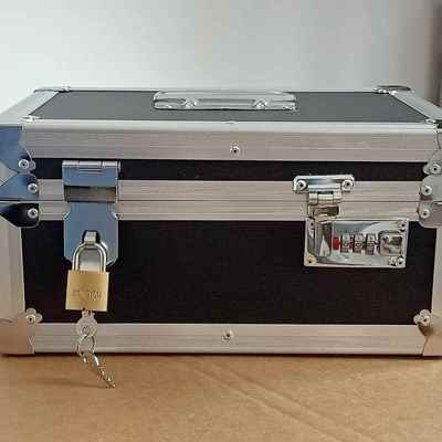 正品黑色存钱箱收钱箱手提收市银箱家用大号带锁储钱密箱码超票据