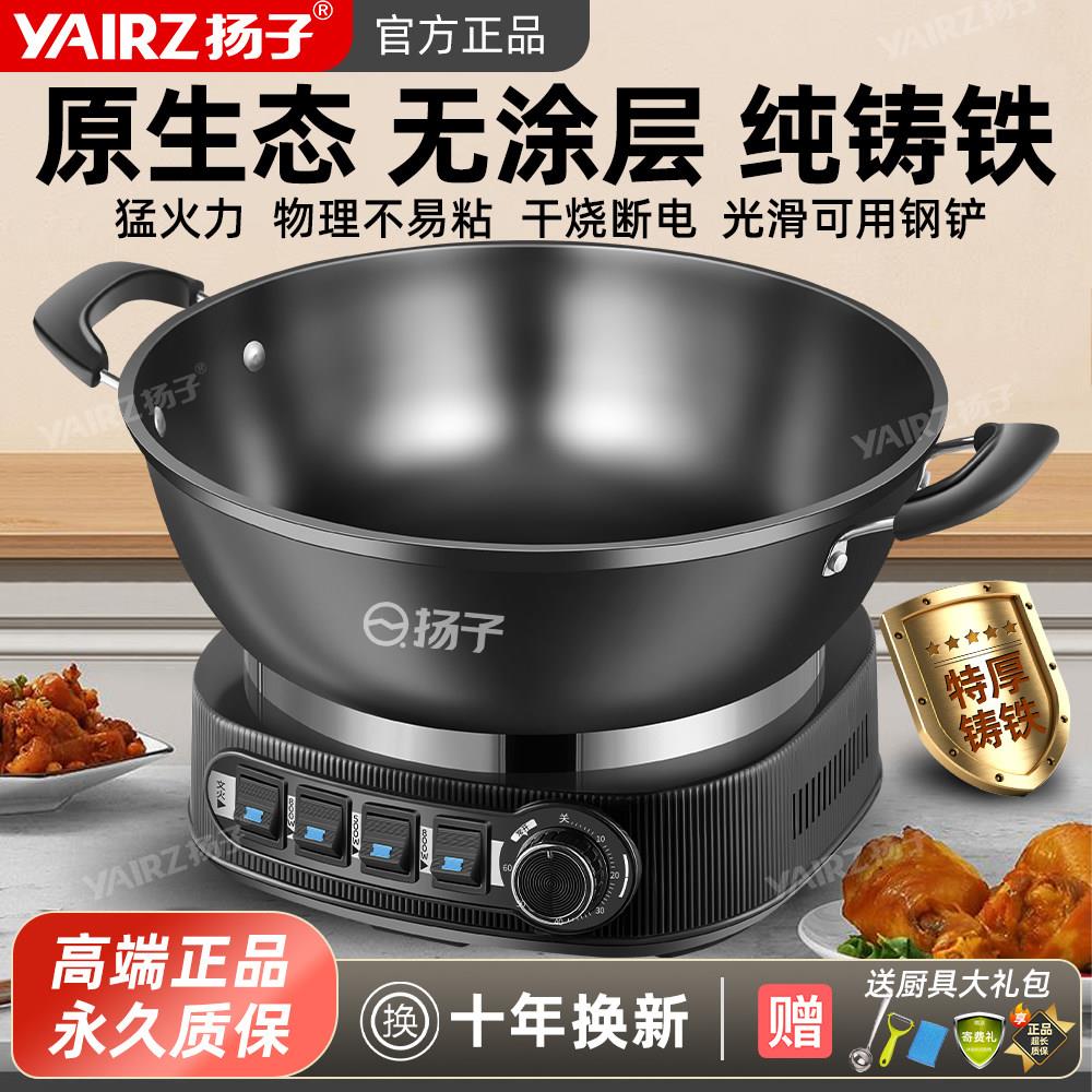 扬子电炒锅铸铁无涂层不粘锅多功能炒菜蒸煮一体式电热蒸锅电火锅