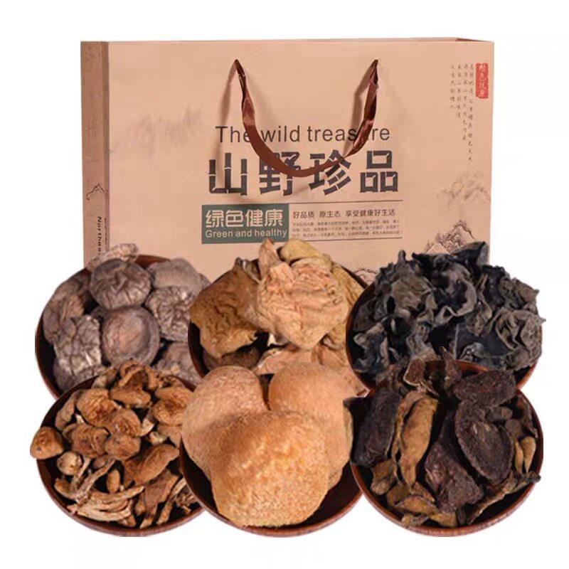东北特产山珍大礼盒秋木耳干货香菇滑子蘑松蘑黑木耳蘑菇礼包