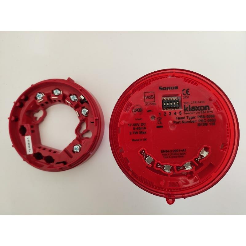 Klaxon PSS-0068声光报警器红色灯罩闪光 17-60VDC直流