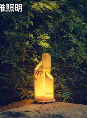 仿真竹灯玻玻璃竹灯公璃钢户外太能发子光小品灯led园景阳观竹筒