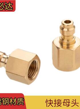 8MM快接公头SS黄铜内丝BSP1/8 NPT1/8 M10*1公头40MPA充气接头