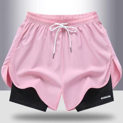 Women’s casual athletic pants featuring a faux two-piece