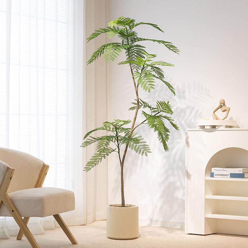 彷真绿色植物蓝色的花楹高端轻奢室内客厅装饰盆景落地彷生假植物