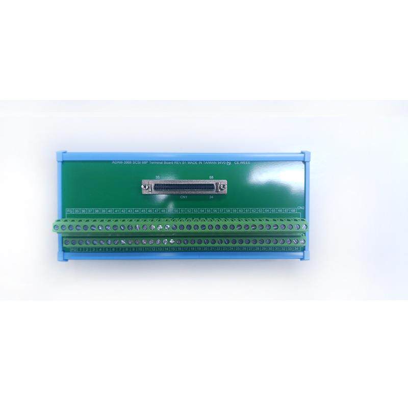 研华ADAM-3968DIN导轨安装的68脚SCSI-II接线端子低成本端子模块