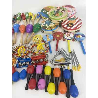 正品儿童尔0夫打教击乐器奥套装6件早教宝宝益智手鼓响板沙锤组合