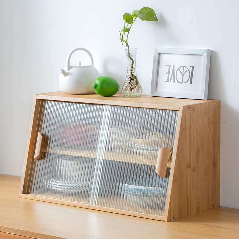 厨房台面碗柜家用碗碟收纳架小型可推拉餐边柜日式小户型茶水柜