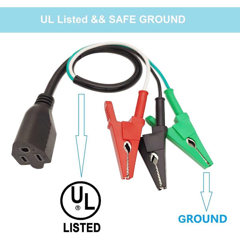 14AGW三芯美规电源线母插带鱼夹母插带鱼夹设备断路器查找器附件