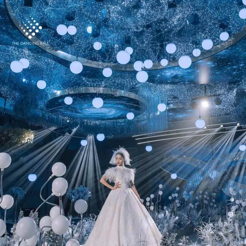 吸顶发光球电脑灯变色灯升降球婚庆星空顶梦幻婚礼现场舞台灯厂家
