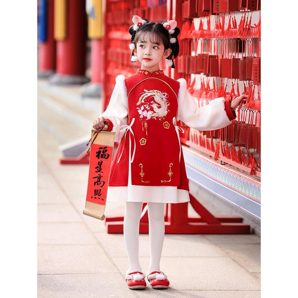 拜年女童汉服旗袍过年宝宝汉服