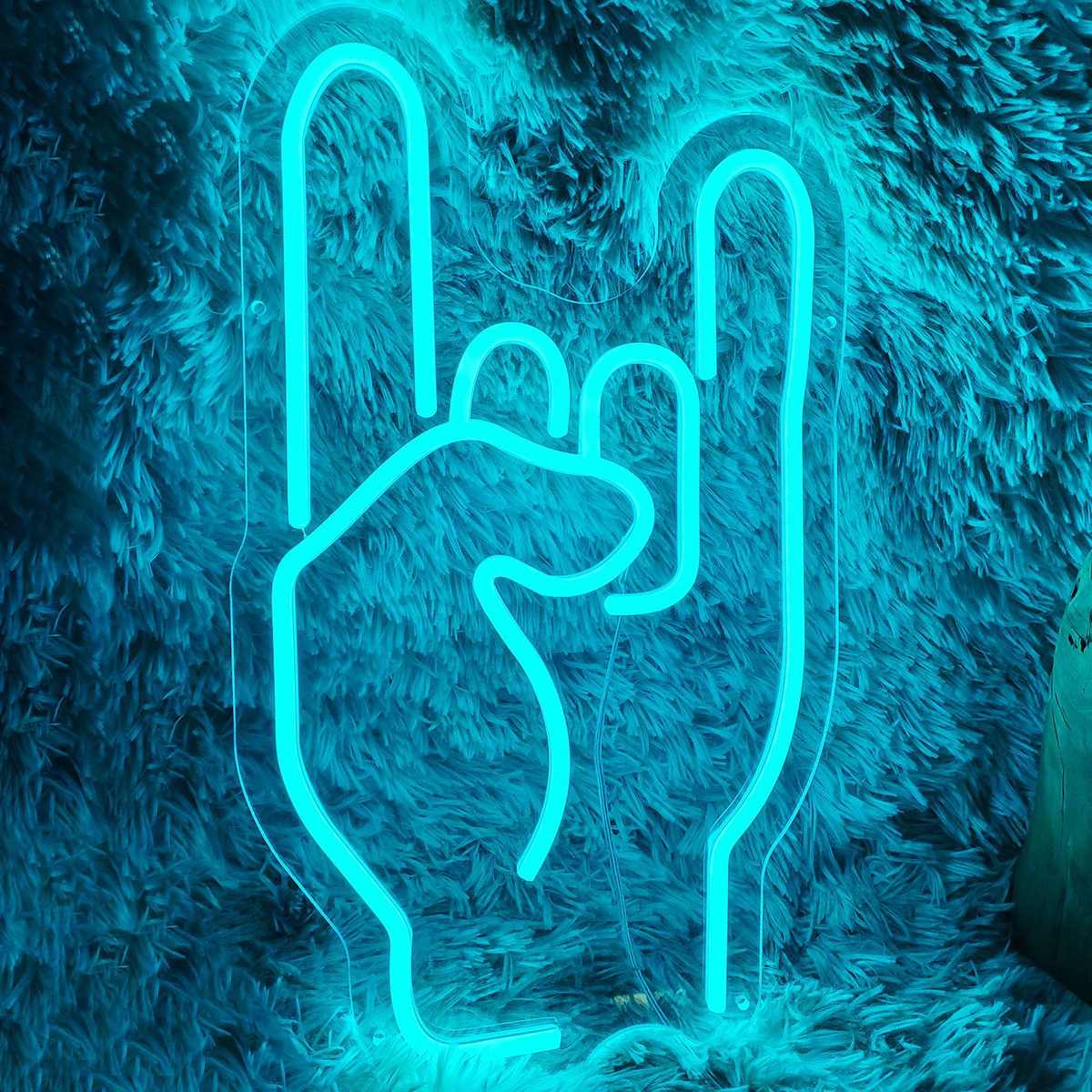 led霓虹灯发光字创意造型DIY手势霓虹灯造型亚克力灯牌制作