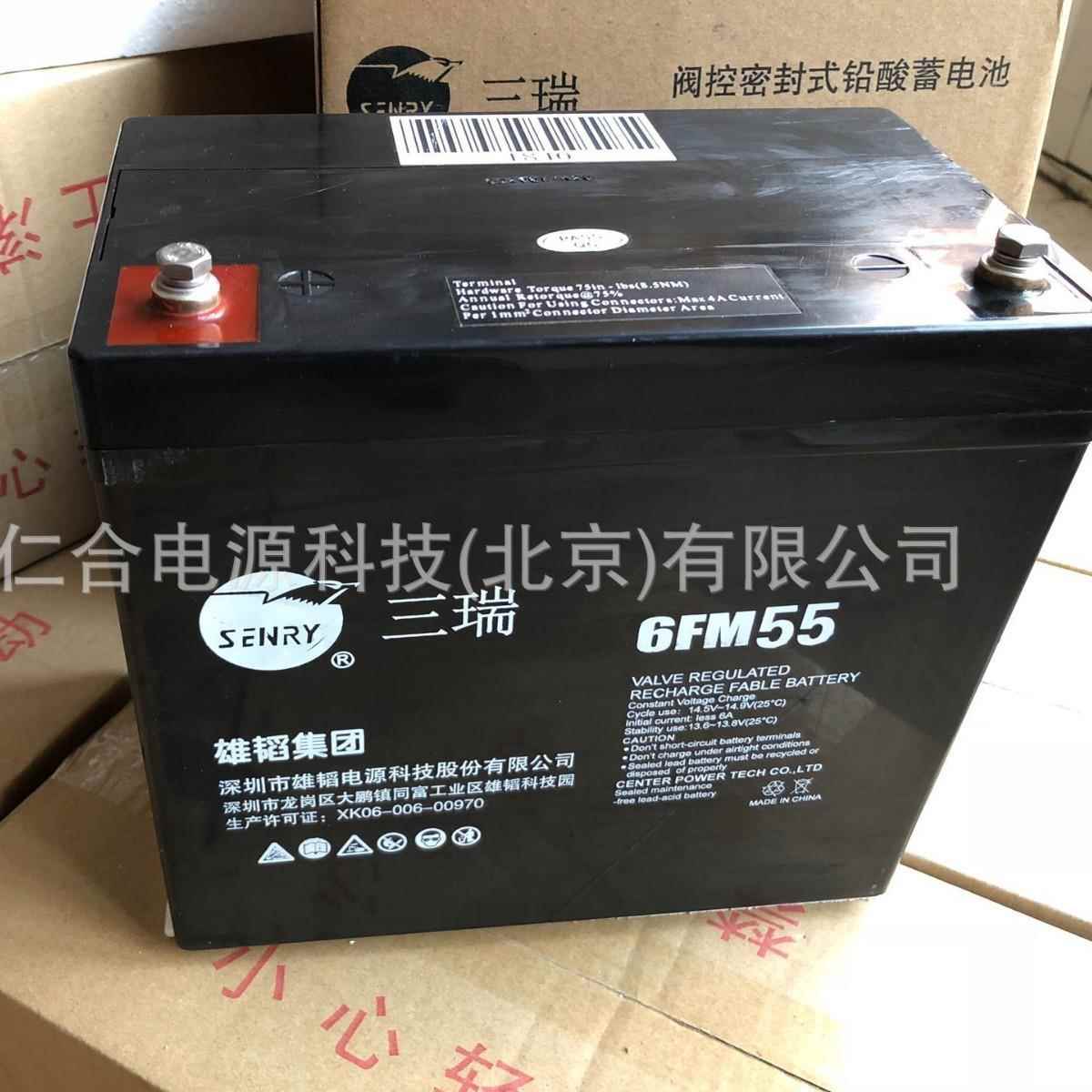 三瑞蓄电池6FM55/12V55AH/铅酸蓄电池