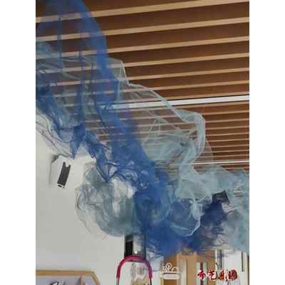 云雾网纱可塑性金属造型幼儿园吊顶硬纱婚庆摄影婚礼背景环创面料