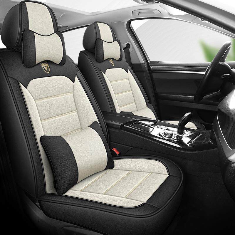 24年Carseatcover新款四季通用QMY棉麻款通用五座汽车坐垫