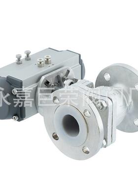 南高阀门生产Q641F46-16C气动衬氟球阀铸钢材质防腐法兰球阀