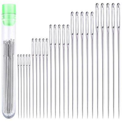 25Pcs/Set of 5 Sizes Stainless Steel Big Eye Needle Cross St