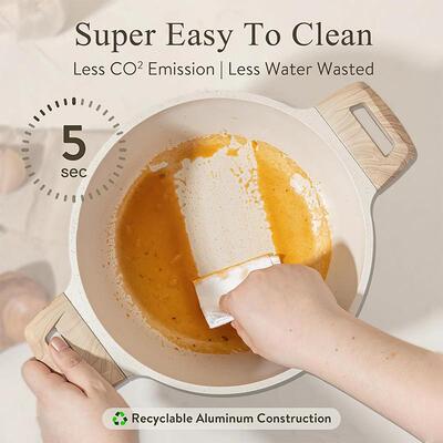 跨境热卖麦饭石锅具套装不粘锅炒菜锅平底锅汤锅电磁炉通用10pcs