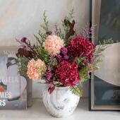 AAA级永生花花束绣球情人草真花干 干燥花客厅餐桌电视柜斗柜家居