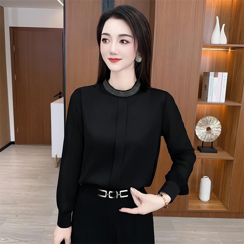 极速时尚气质套装女士春秋新款时髦洋气长袖衬衫高腰直筒裤显瘦两