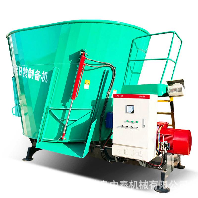 12立方立式粉碎柔丝搅拌机成捆麦秸杆揉搓混和机tmr全混合日粮机