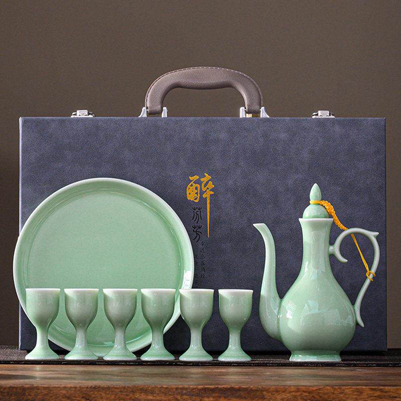 古风酒壶白酒杯中式酒具组套彷古家用酒盅半斤分酒器高档送礼盒装