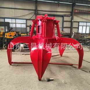 行车用废钢梅花抓供应旋转液压四瓣抓钢机旋转抓木器