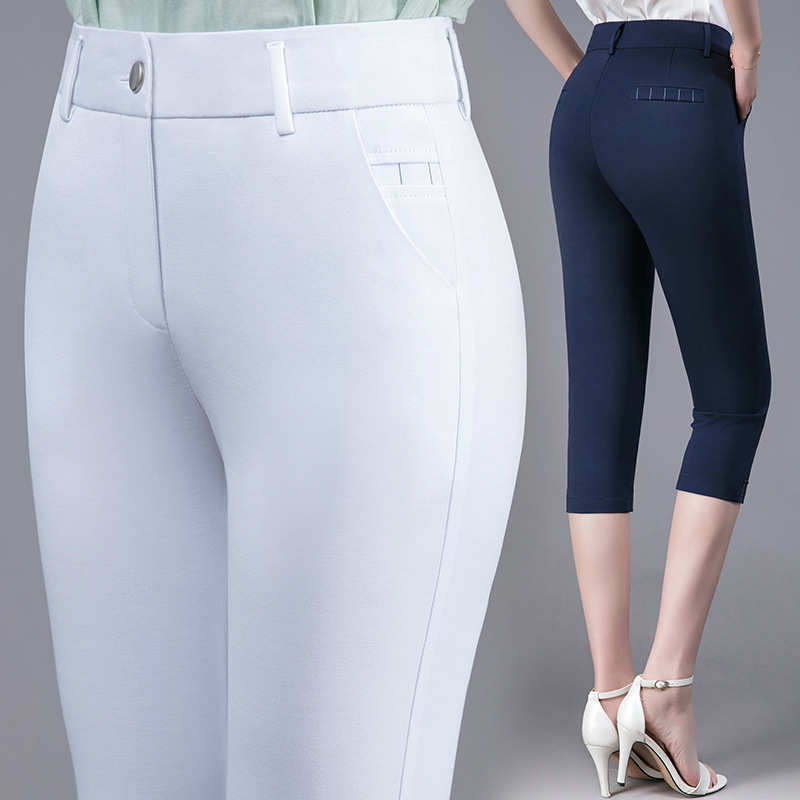 26号 宽松中年妈妈七分裤女式高腰女士休闲裤7分裤子薄款宽松显瘦