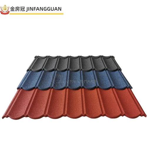 别墅屋顶围墙仿古瓦镀铝锌钢板瓦片园林复古文艺圆弧彩石金属瓦