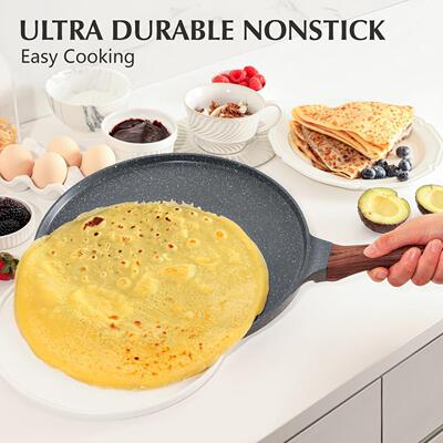 Nonstick Crepe Pan Pancake Flat Skillet Tawa Griddle