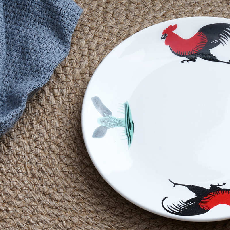 怀旧 酒店公鸡菜汤尺寸农庄鸡公家盘经典圆形盘复古浅盘多老式