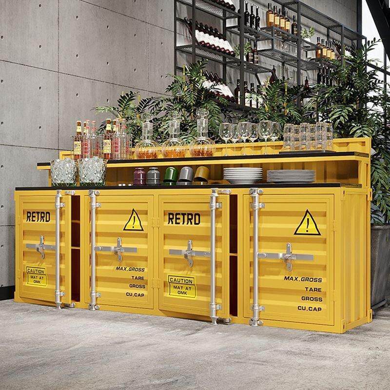 铁艺餐边柜储物柜家用网红创意酒柜柜子烤肉店火锅店工业风调料台