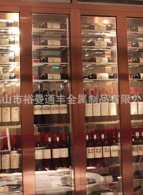 酒店家用客厅餐厅隔断柜美式恒温不锈钢酒柜制作展示柜立柜红酒