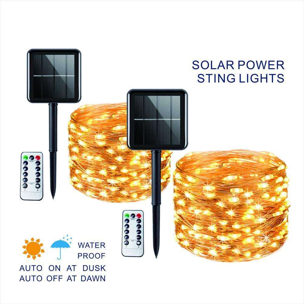 202PZP新5品遥控太能lde彩灯串圣诞节日户阳外防水铜线灯串灯