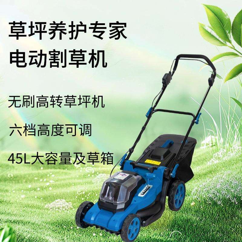220V电动割草机小型家用 手推式除草机草坪修剪机 小区绿化修剪机