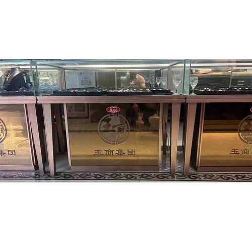 定/制珠宝展柜设计中岛玻璃展柜首饰陈列柜烤漆展示柜不锈钢展厅